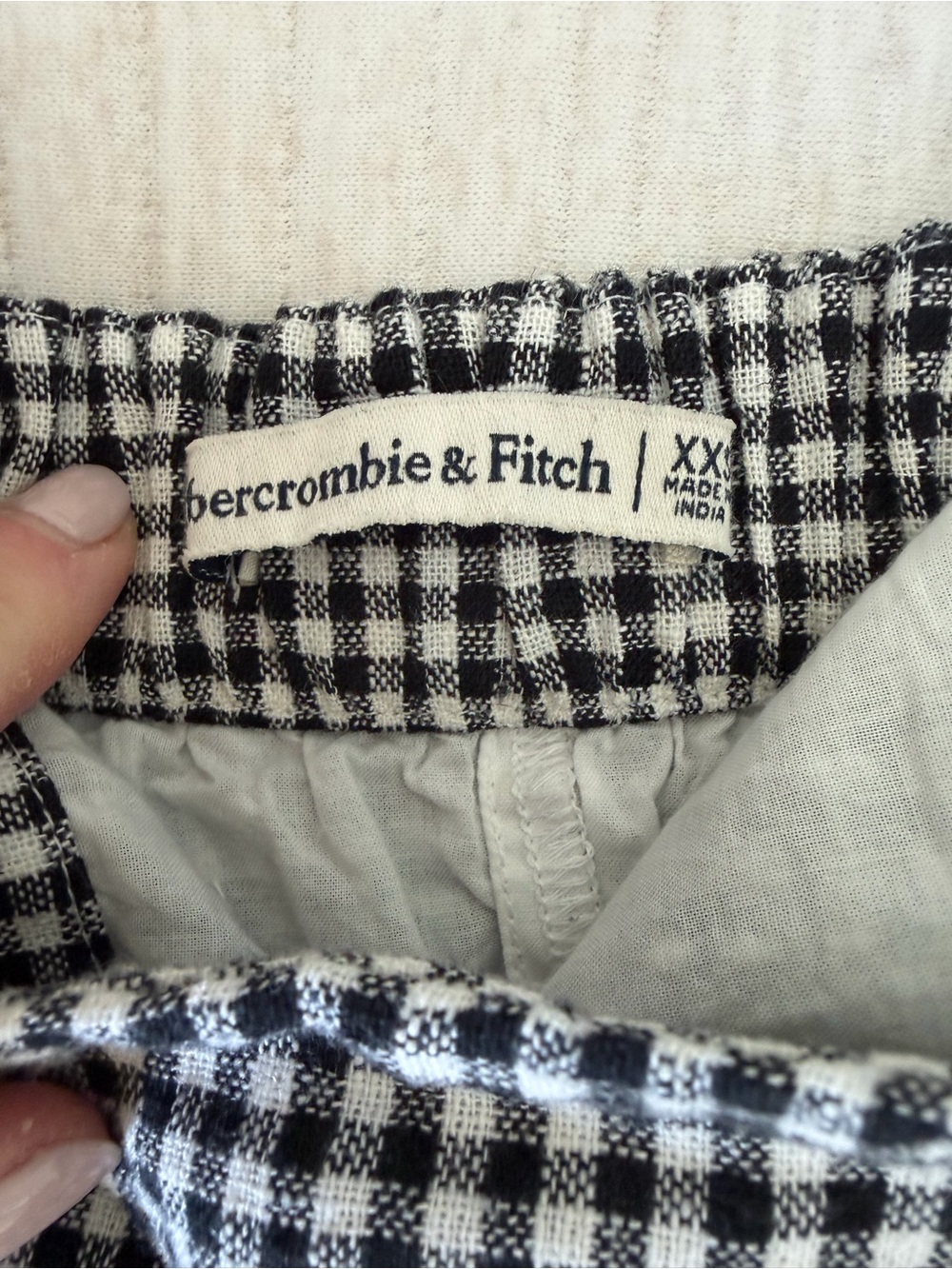 Abercrombie & Fitch Gingham Spaghetti Strap Mini Dress - Black & White XXS - Picture 3 of 5